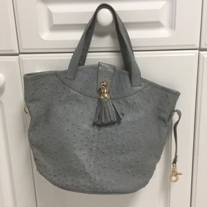 ZAC POSEN Italian GEGUINE ostrich bucket bag. In